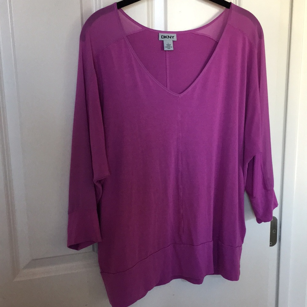 🛑 Dkny purple top size large